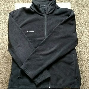 Columbia Black Full Zip Fleece Side Pockets Jacket